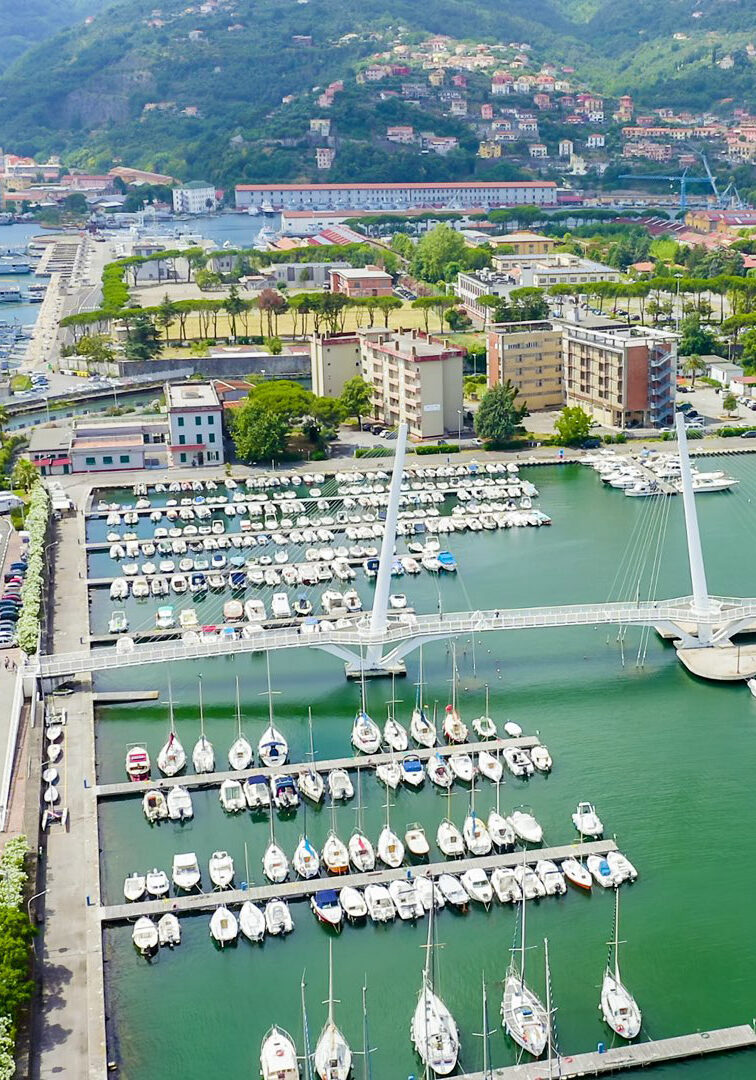 La Spezia, Italy. Bridge Thaon di Revel. View from above, Aerial View